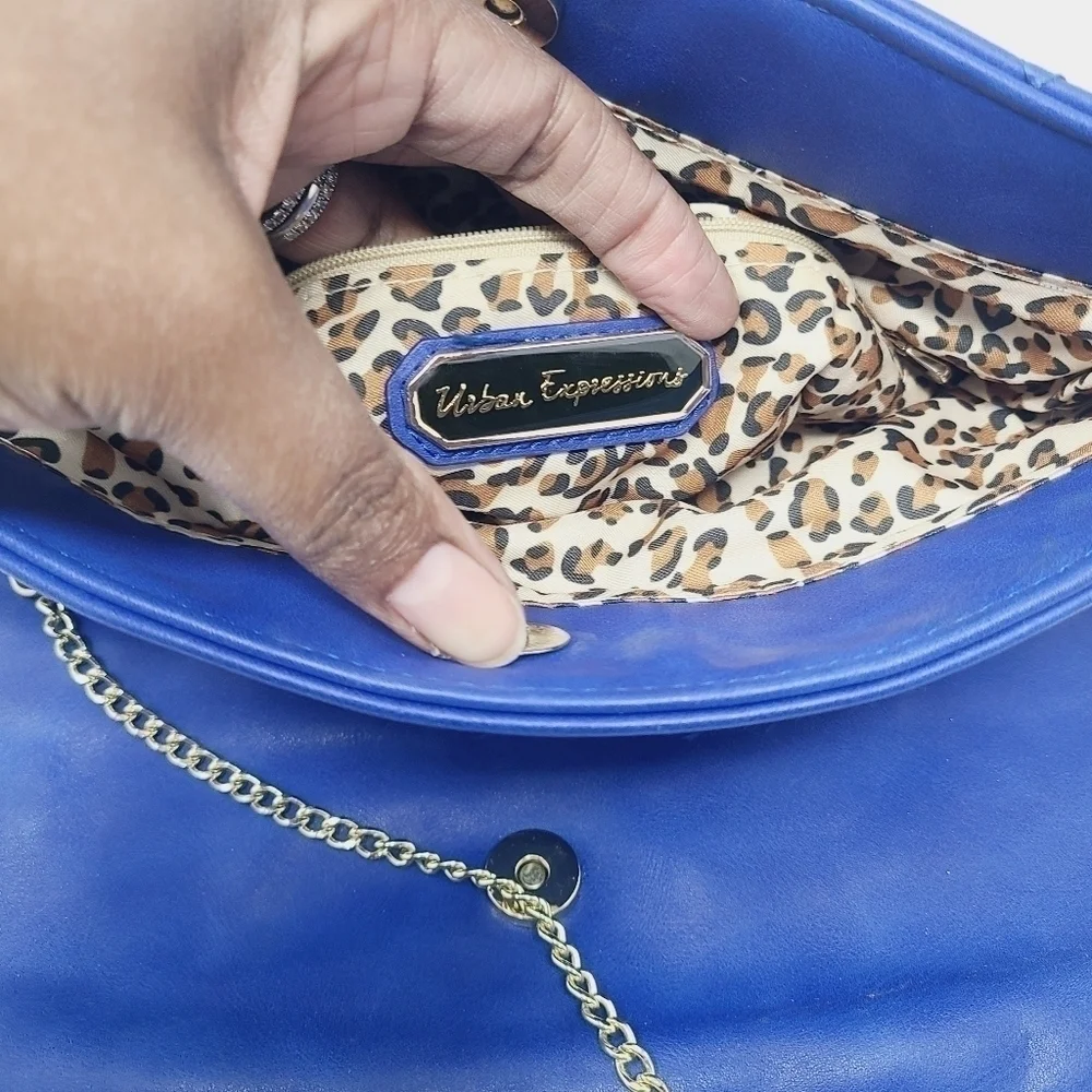 Urban Expressions | Women's Royal Blue Fold Front Crossbody Bag (One Size)